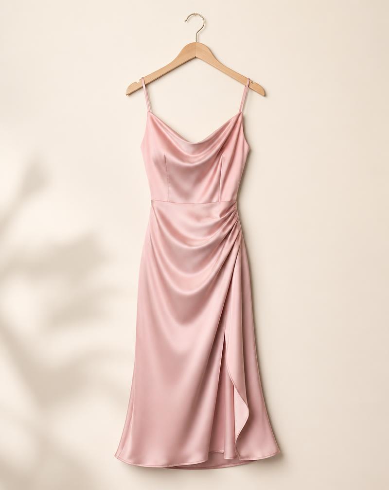 Blush Satin Midi