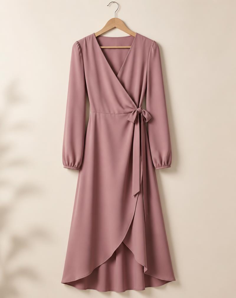 Dusty Rose Wrap Dress